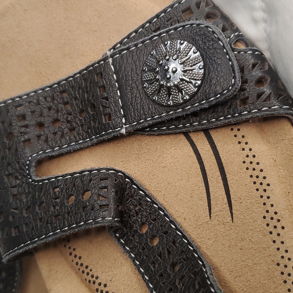 Biza Sandals Lucy Black 39 Womens Adjustable Straps - Picture 3 of 6